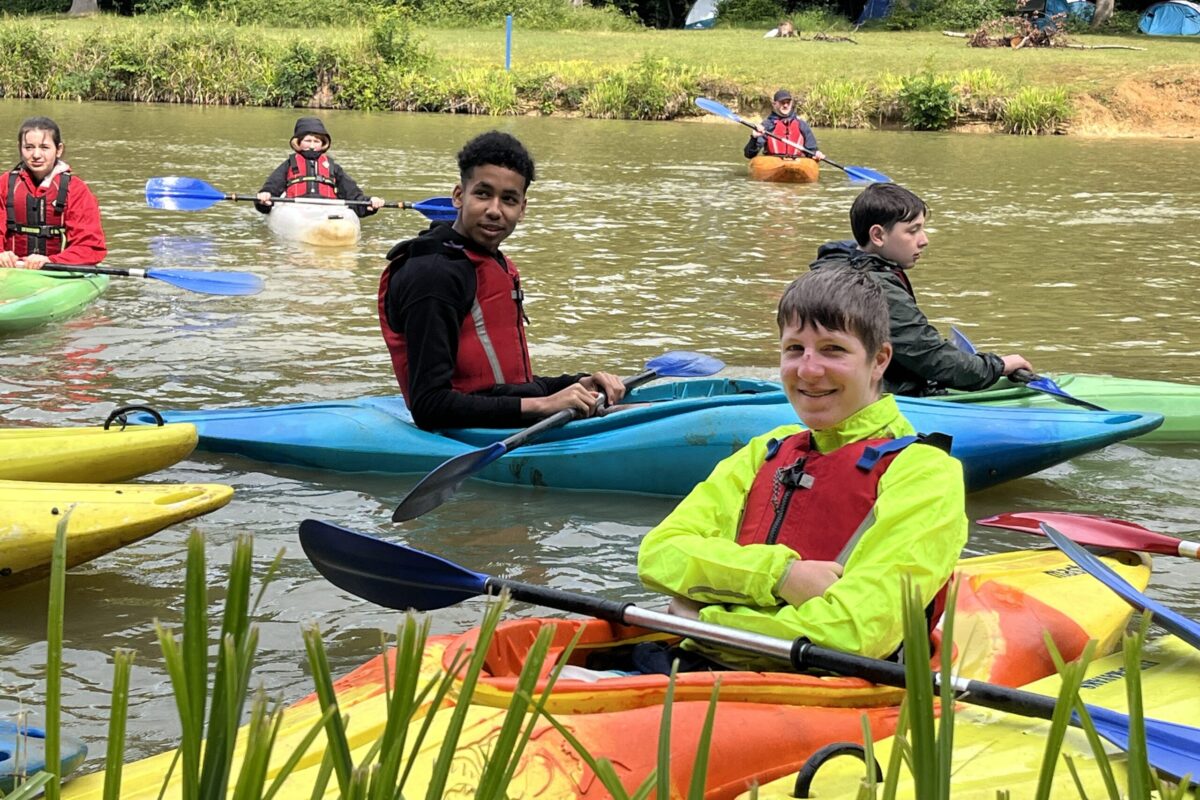Scouts in the water at Thriftwood in Essex