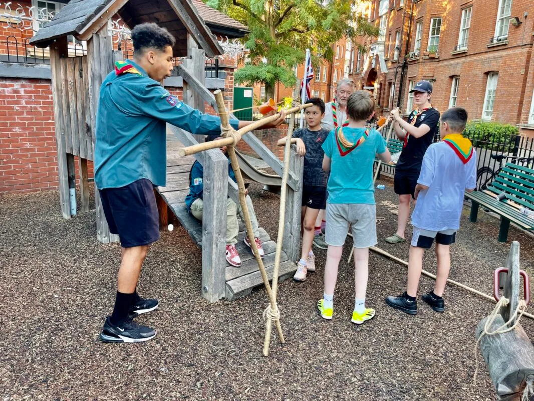 Scouts make a catapult