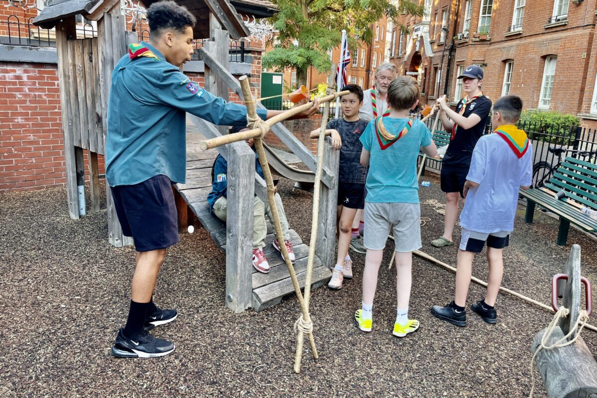 Scouts make a catapult